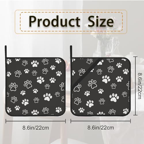 Cute Cat Dog Paw Pot Holder Set for Kitchen BBQ
