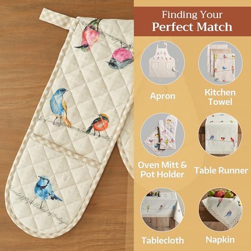 Premium 100 Cotton Double Oven Mitts for Bakers Chefs