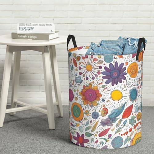 Feathered DreamsLaundry Basket on White Oxford Cloth