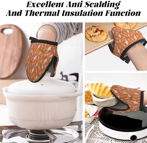 Mini Halloween Oven Mitts Heat-Resistant Silicone Glove Perfect for Baking