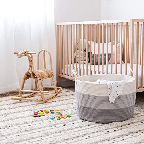 OrganiHaus Gray Extra Large Storage Basket for Blankets