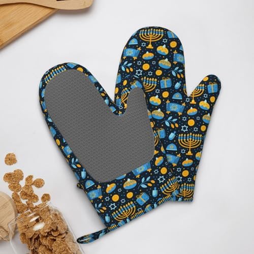 Happy Hanukkah Oven Mitts and Cake Pans 2-Piece Set