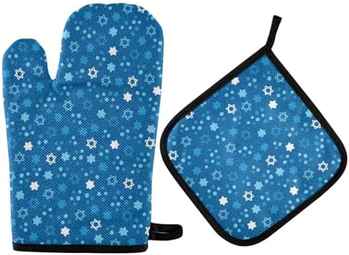 Hanukkah Heat-Resistant 2-Piece Oven Mitt Set