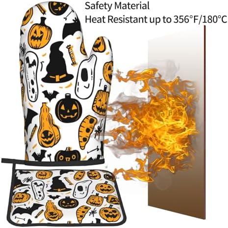 Halloween Oven Mitts Pot Holders Set