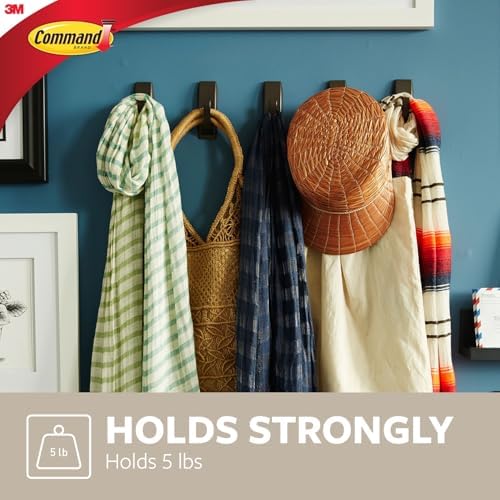 Command Large Modern Metal Hook Brushed Nickel