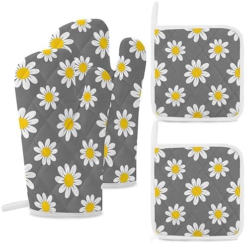 Curdesi 4PC Oven Mitts Pot Holder Set