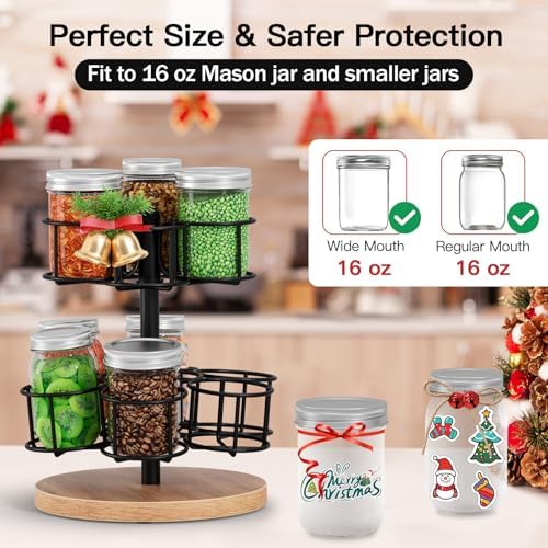 AF Onto 2-Tier Rotating Mason Jar Rack