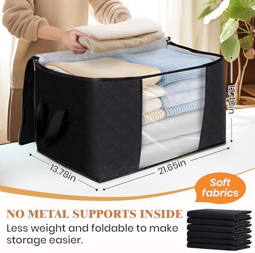 6 Pack Storage Totes - Black