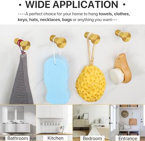 Higher Quality Gold Wall Mount Towel Hook Heavy Duty