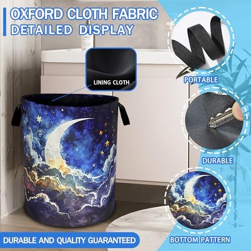 RKYAFFERISMA Night Moon Foldable Laundry Basket