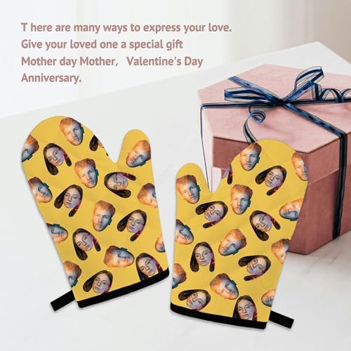Personalized Oven Mitts Set Heat-Resistant and Durable for Cooking and BBQ
