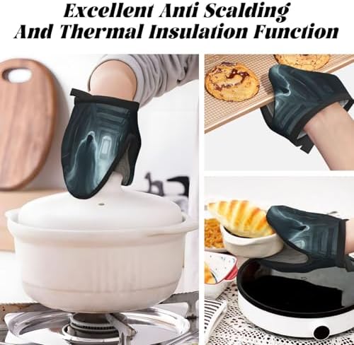 Vivid Halloween Ghost Mini Silicone Oven Mitts Heat and Slip Resistant Kitchen Mittens59X59
