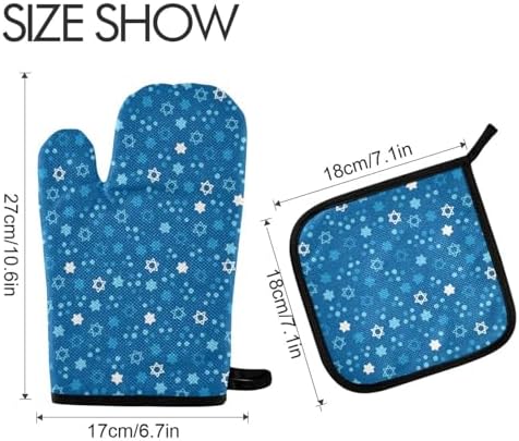 Hanukkah Heat-Resistant 2-Piece Oven Mitt Set