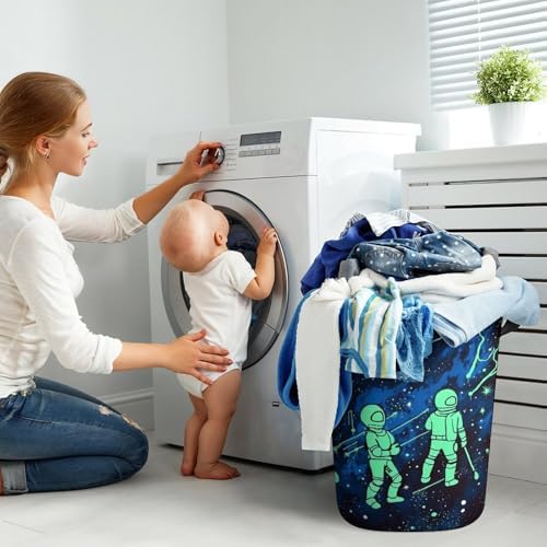 Glow-in-the-Dark Durable Collapsible laundry basket for homes and travel
