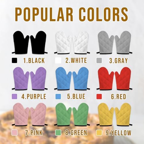 Personalized Oven Mitts Set Heat-Resistant and Durable for Cooking and BBQ