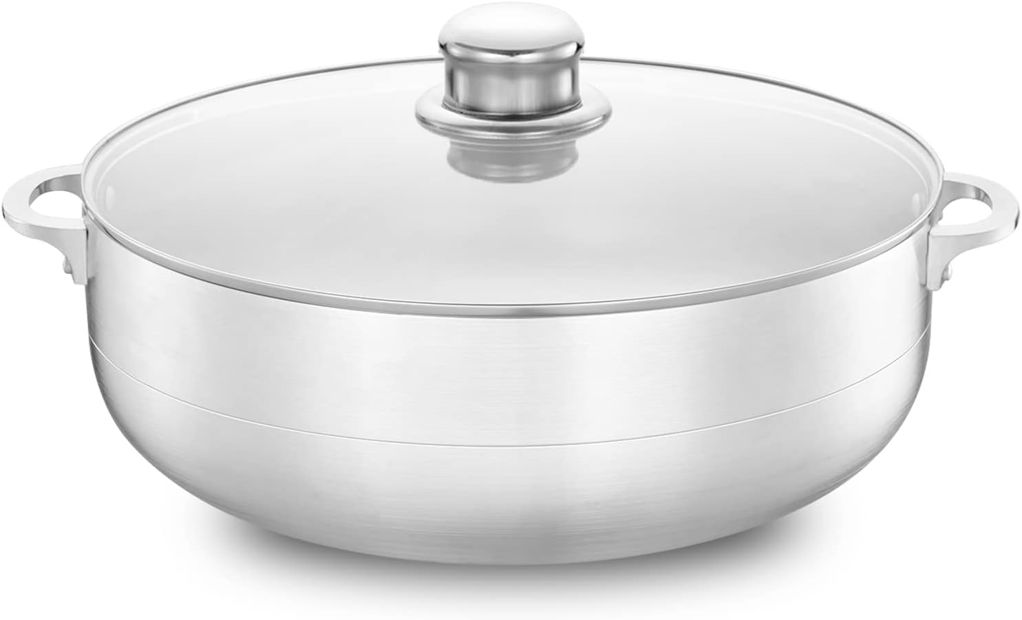 High-Quality Aluminum caliber pot with glass Lid even heat distribution feature