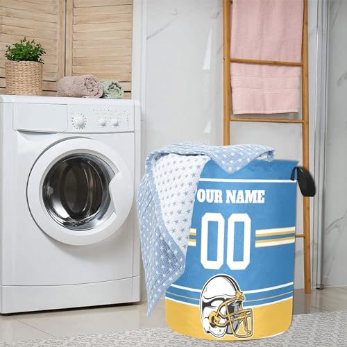 Personalized Football Style Baby Clothes Hamper with Name Number