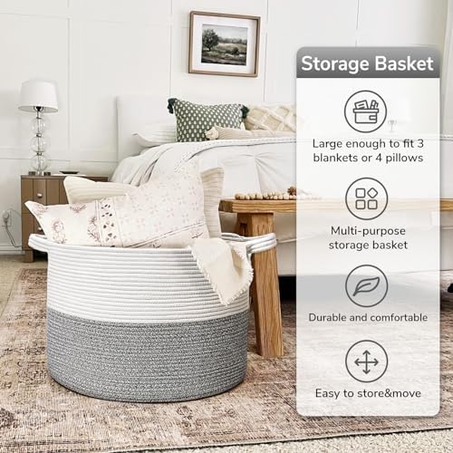 Goodpick Extra Large Rope Basket 83L Perfect for Storage