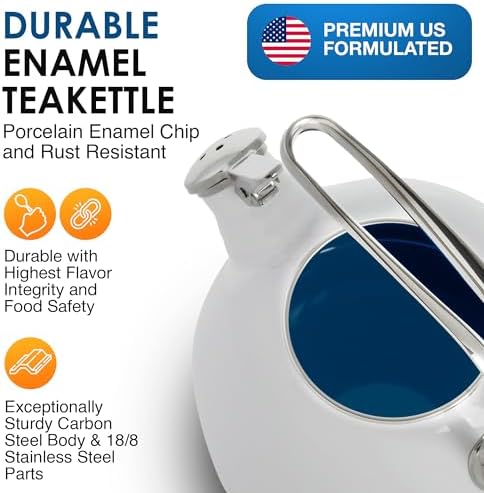 Chantal Classic Teakettle Pure Heat Ergonomic Design 18 qt