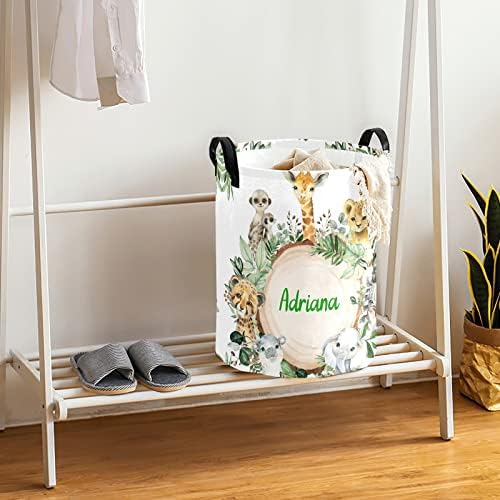 Personalized Safari Animal Laundry Basket for Home Kitchen