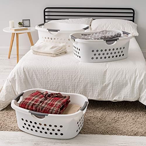 IRIS USA 50L Plastic Hip Hold Laundry Basket 3-Pack