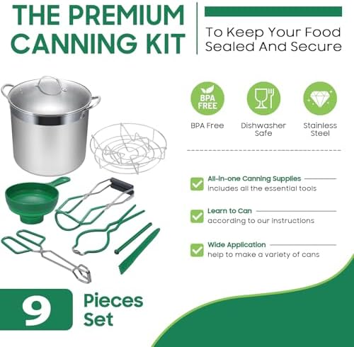 Stainless Steel Water Bath Canner with Rack Green