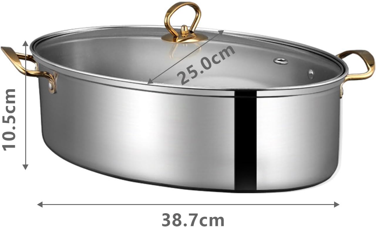 AIZYR 304 Stainless Steel Steamed Fish Pot with Redistribution