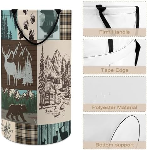 Sturdy Bear Themed Laundry Hamper for Bathroom Kitchen Living Room