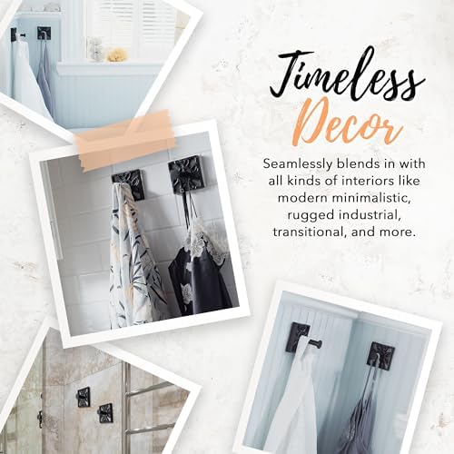 Black wall-mounted towel robe hook Rustproof Durable