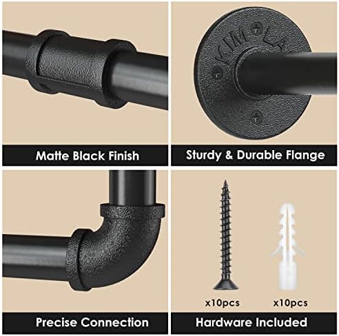 Industrial Pipe Wall-Mounted Clothes Rack - Durable Rust-Resistant