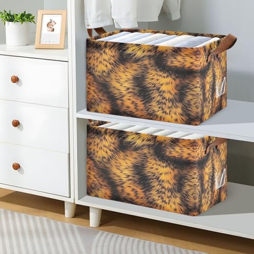 Leopard Print Storage Basket 1 Pack