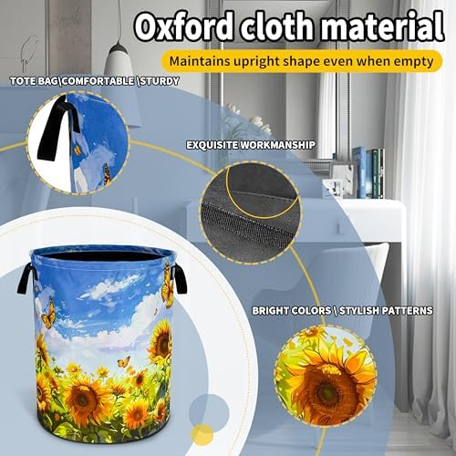 Sunflowers Butterflies Storage Basket