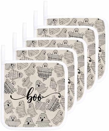 Boanket Black Halloween Pot Holders 5 Pack