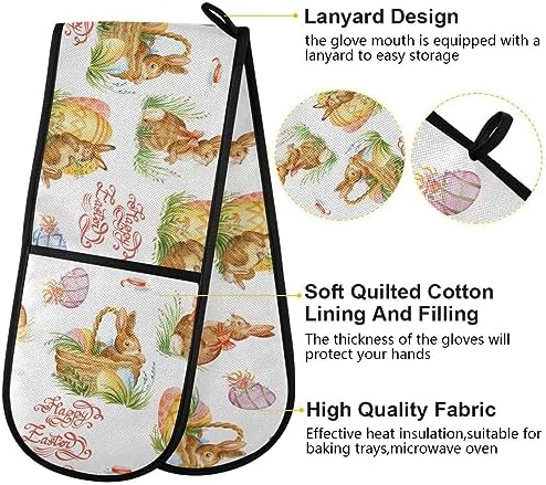 ZZXXBProfessional Heat-Resistant Kitchen Mitts for Baking and Cooking
