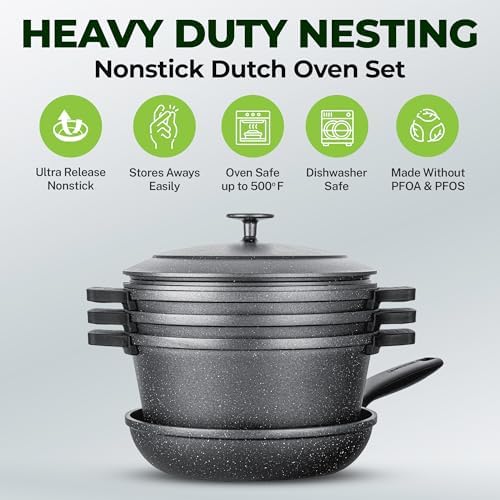 granitestone black 12 pc warming Dutch Ovens set