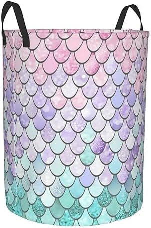 Mermaid Fish Scales Collapsible Laundry Hamper