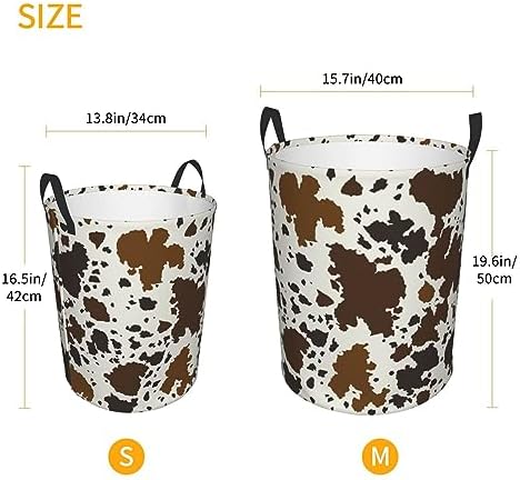 MZERSE Boys Girls Unique Laundry Hamper Basket Brown Skin Milk Cow Print