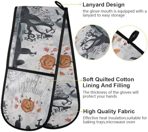 Halloween Cobweb cemetery bats cat pumpkin chili pepper spiced pot holder