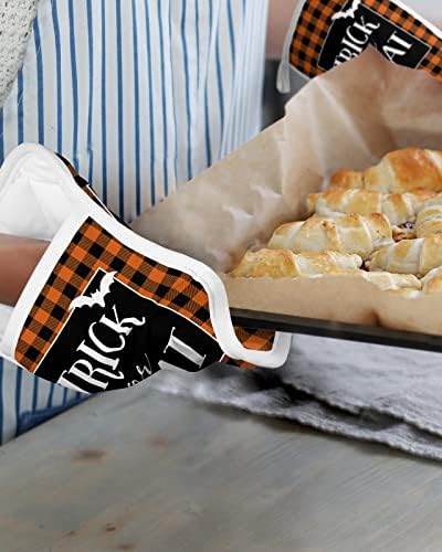 Halloween Buffalo Check Pot Holder Pads