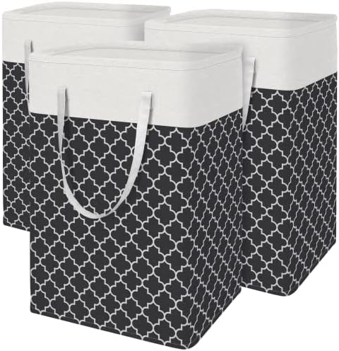 BlissTotes 3-Pack Freestanding Waterproof Laundry Basket Collapsible for HomeDorm