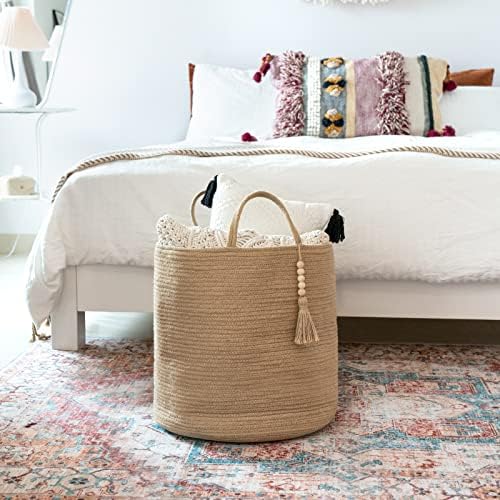 Mkono Bamboo Tassel Storage Basket