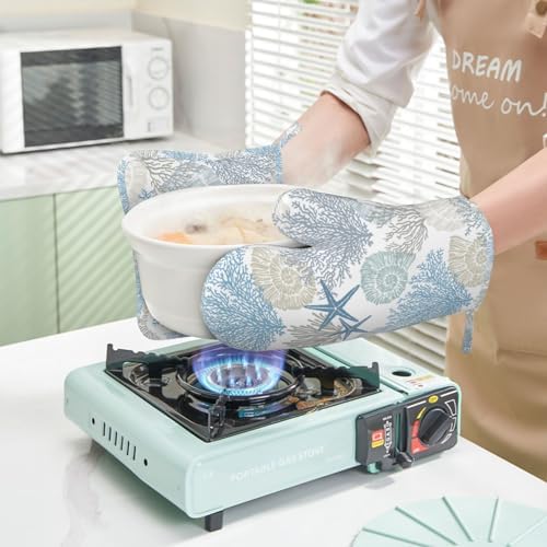 Nautical Coastal Oven Mitts Set