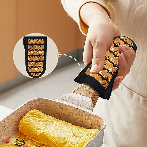 Horsset Halloween Ghost Print Cast Iron Skillet Handle Cover