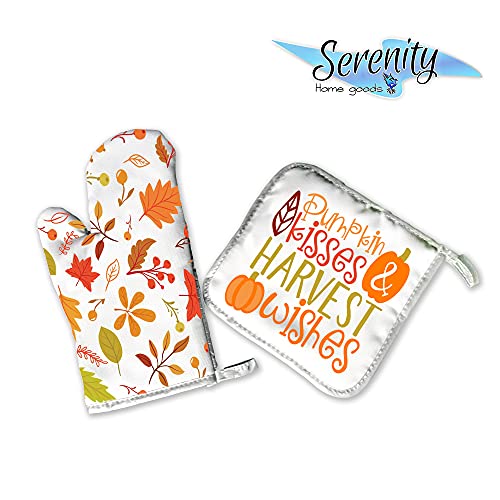Decorative Cloth Oven Mitt Pot Holder Set Autumn Halloween