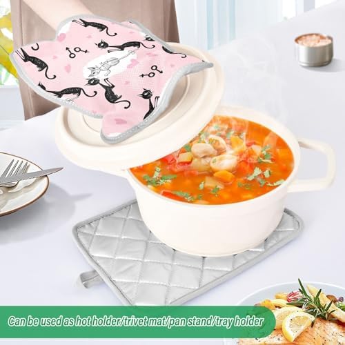 Pair of Heat-Resistant Oven Mitts for Baking Cooking