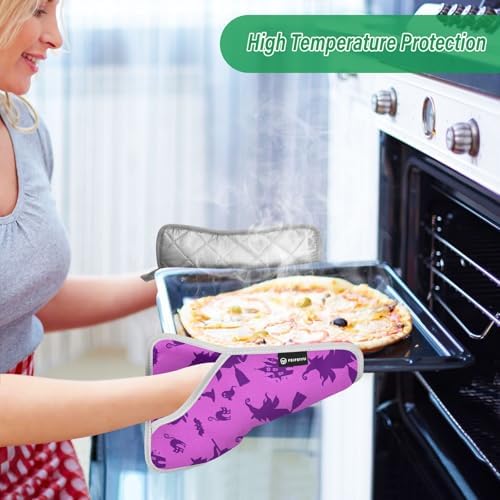 Heat-Resistant Halloween Witch Hat Potholders Set for Baking