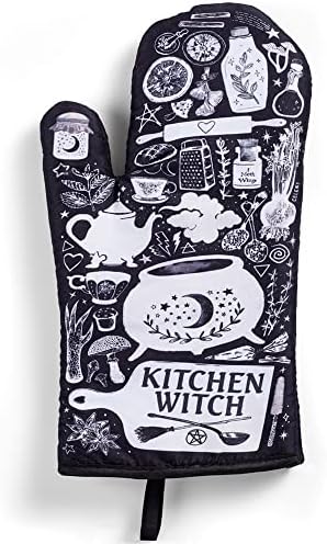 Halloween Oven Mitt Set Witchy Decor Triple Insulated Waterproof Safe