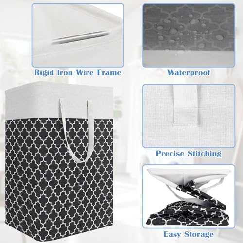 BlissTotes 3-Pack Freestanding Waterproof Laundry Basket Collapsible for HomeDorm