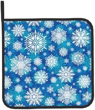Winter Snowflakes Oven Mitts and Pot Holders 2-Piece Set