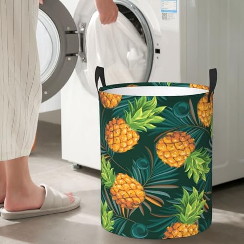 Oicvrct Pineapple Circular Hamper Laundry Basket